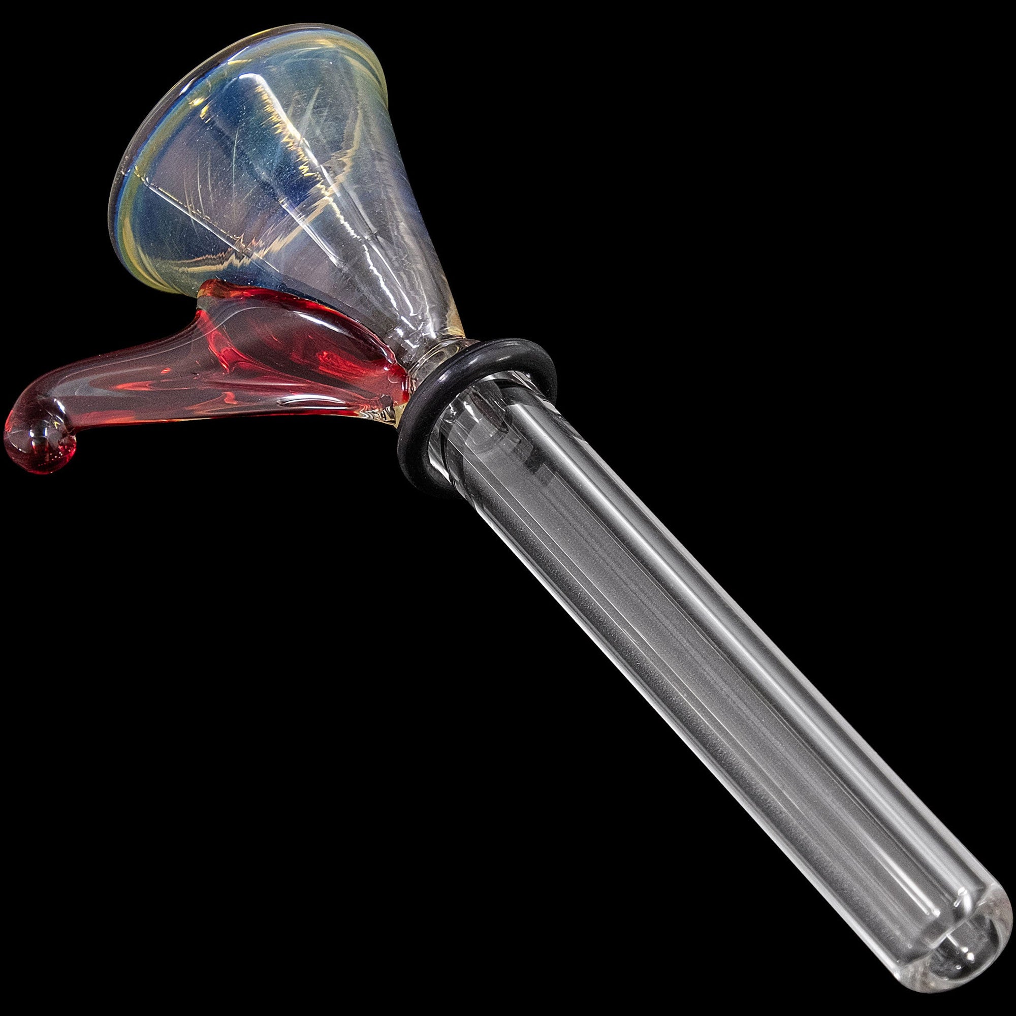 Red 9mm Funnel Slide Bowl with Handle for bong