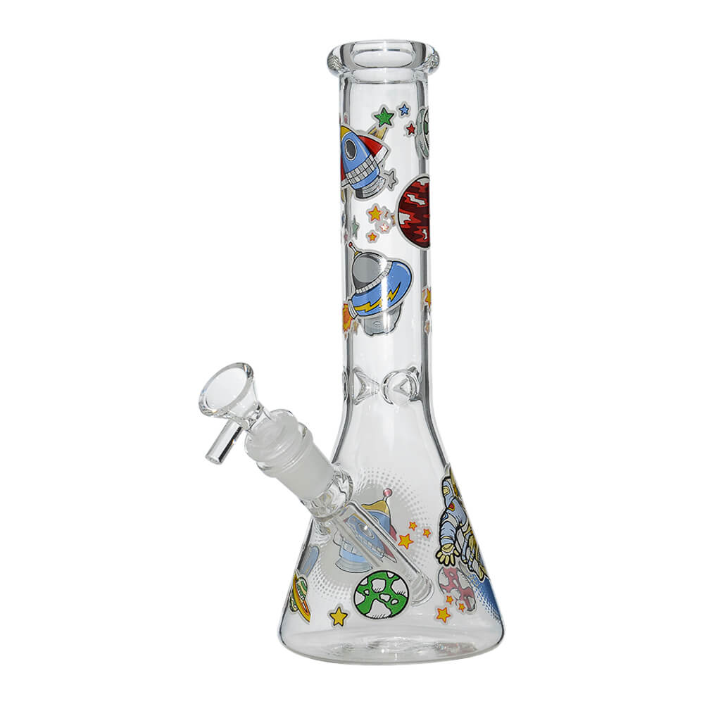 Glow Astronaut Glass Beaker Water Pipe 10 Inch