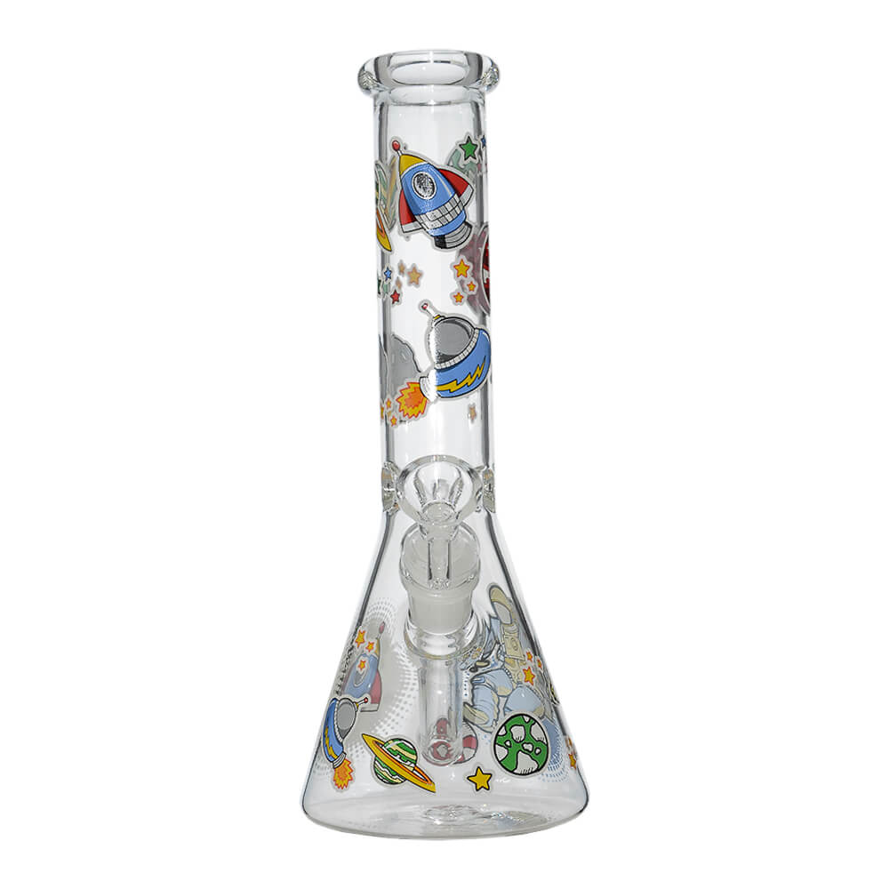 Glow Astronaut Glass Beaker Water Pipe 10 Inch