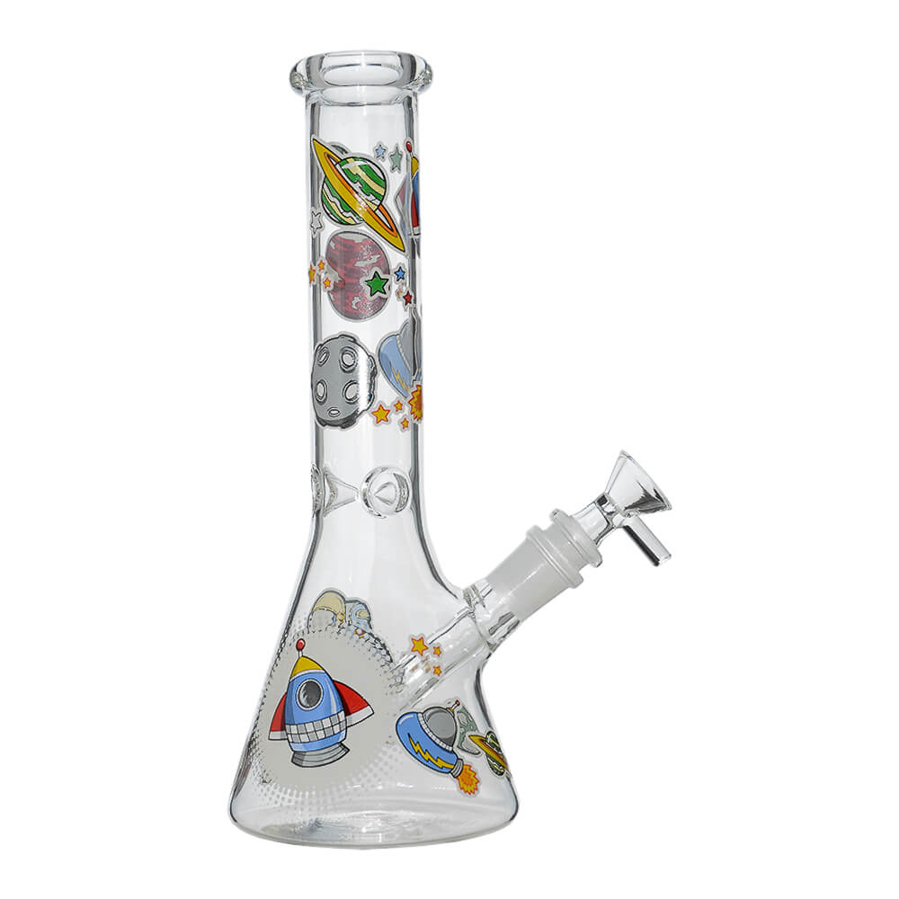 Glow Astronaut Glass Beaker Water Pipe 10 Inch
