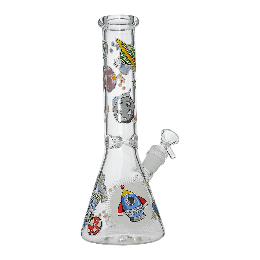Glow Astronaut Glass Beaker Water Pipe 10 Inch