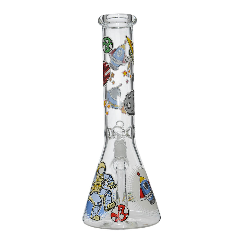 Glow Astronaut Glass Beaker Water Pipe 10 Inch