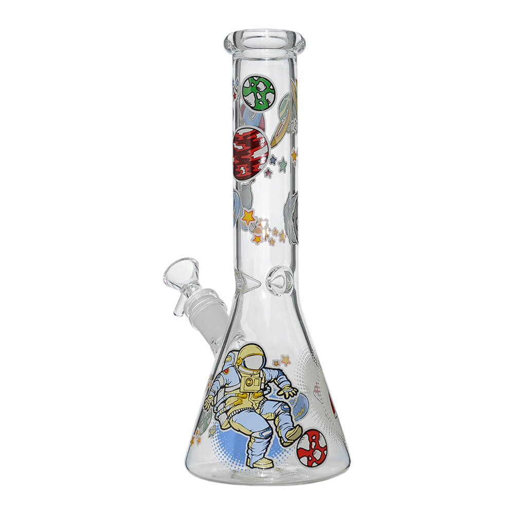 Glow Astronaut Glass Beaker Water Pipe 10 Inch