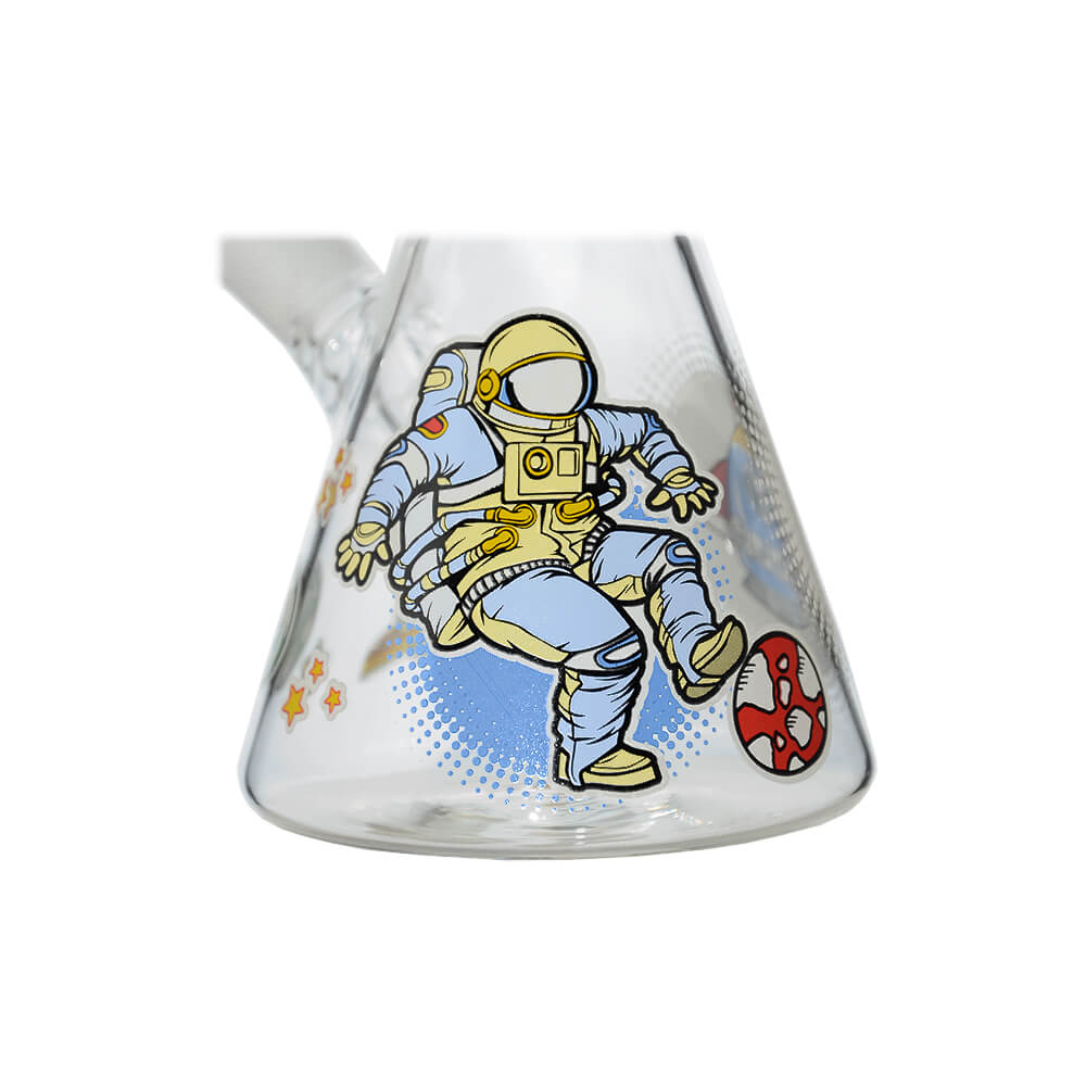 Glow Astronaut Glass Beaker Water Pipe 10 Inch