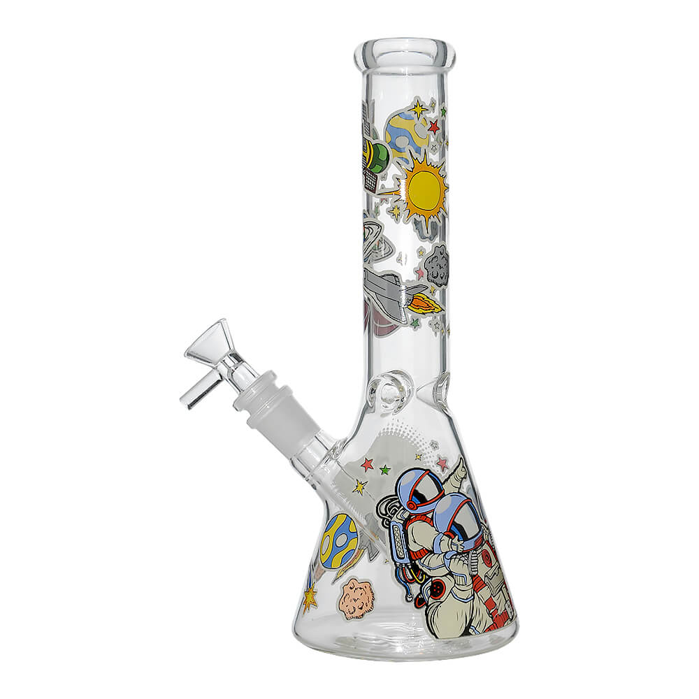 Glow Astronaut Glass Beaker Water Pipe 10 Inch