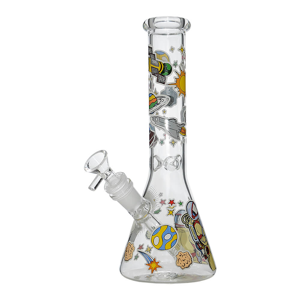 Glow Astronaut Glass Beaker Water Pipe 10 Inch