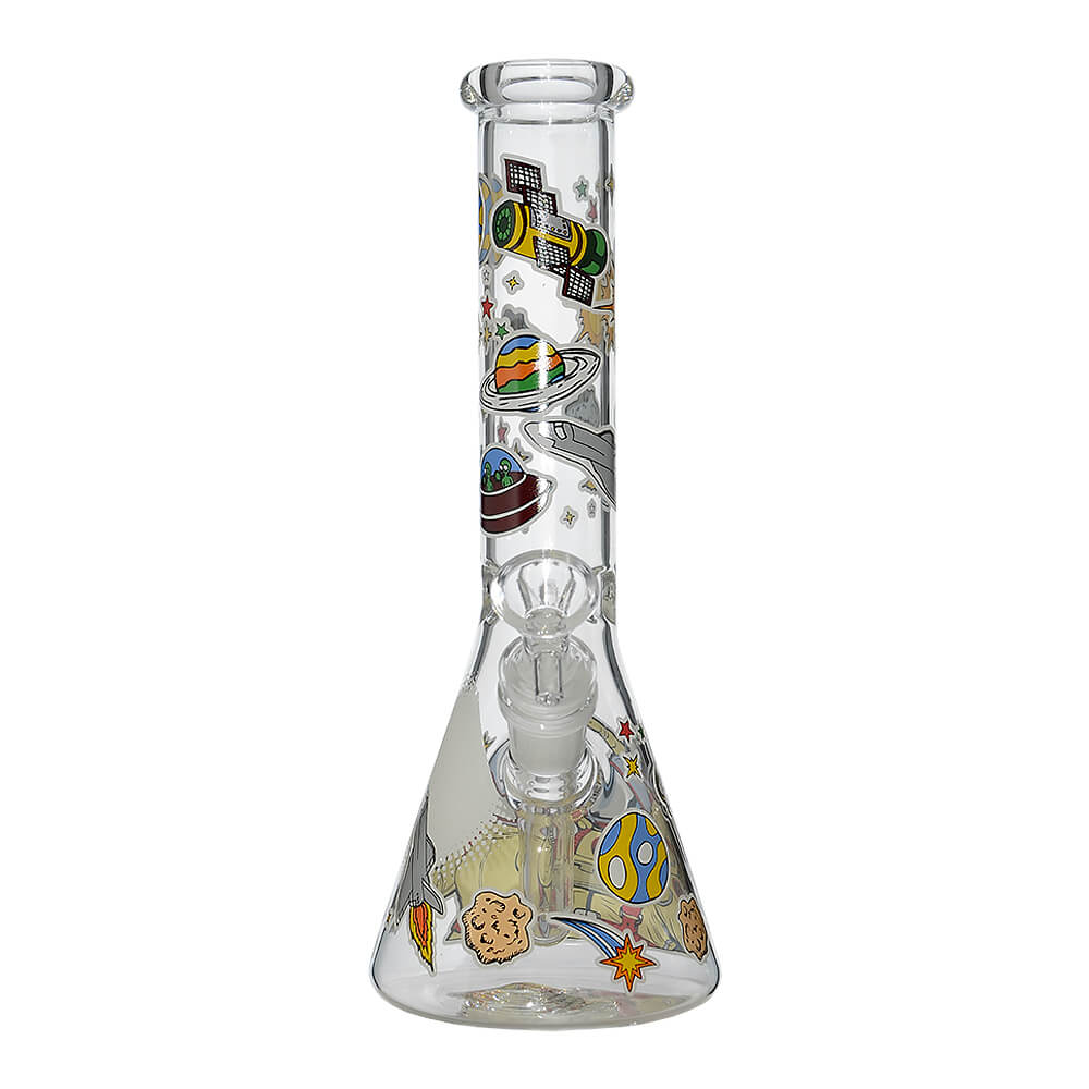 Glow Astronaut Glass Beaker Water Pipe 10 Inch