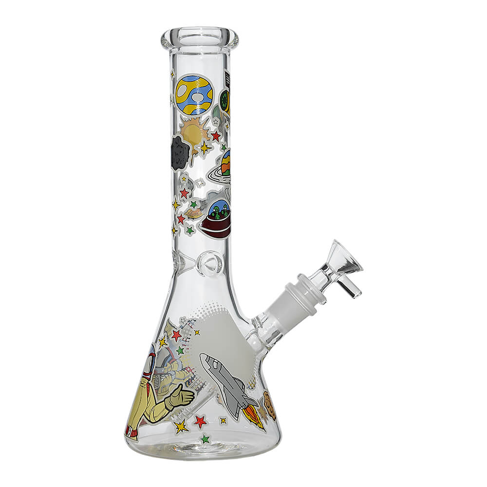 Glow Astronaut Glass Beaker Water Pipe 10 Inch