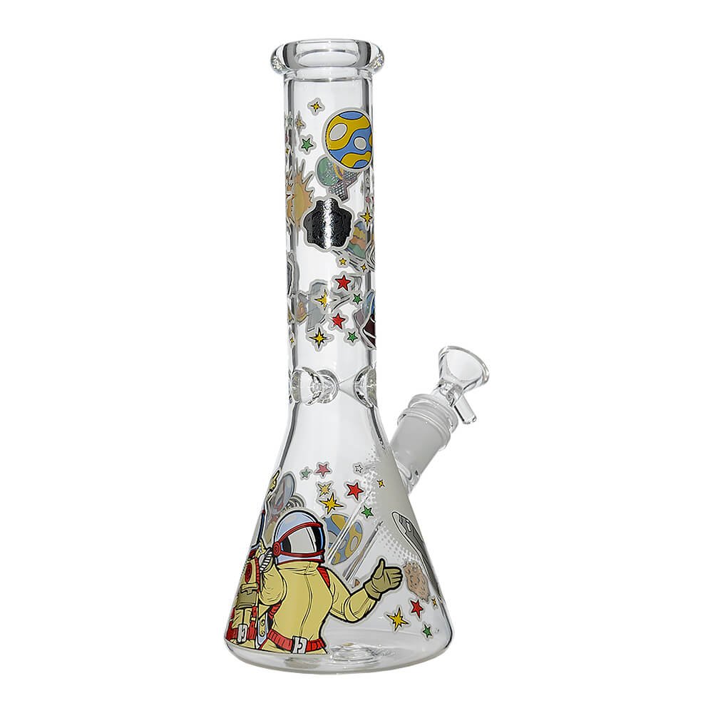 Glow Astronaut Glass Beaker Water Pipe 10 Inch