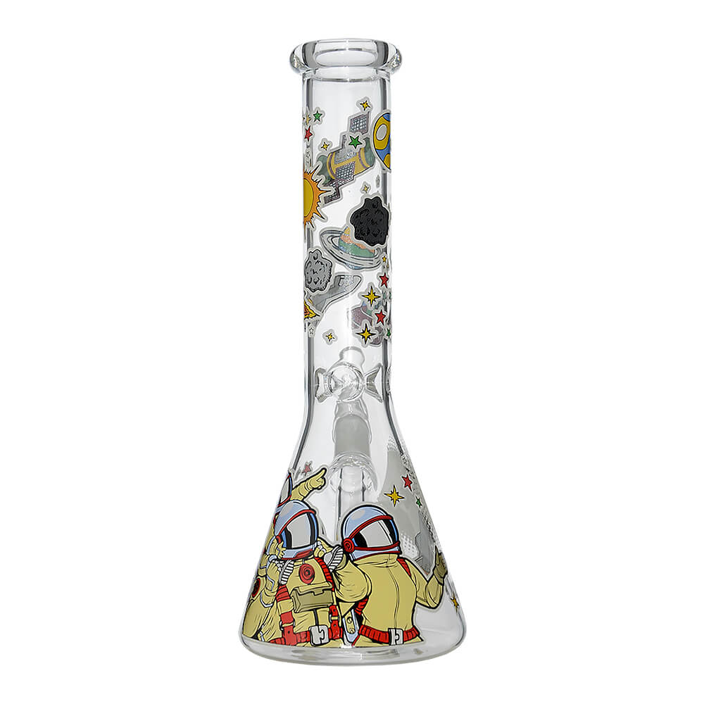 Glow Astronaut Glass Beaker Water Pipe 10 Inch