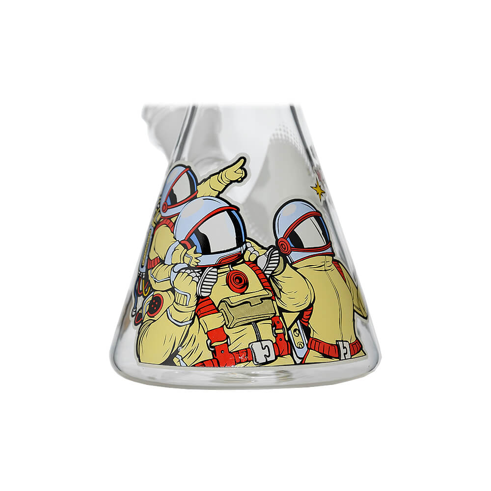 Glow Astronaut Glass Beaker Water Pipe 10 Inch