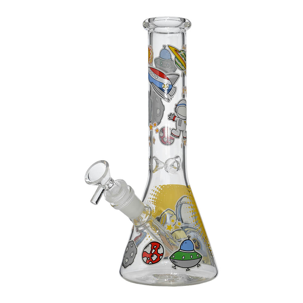 Glow Astronaut Glass Beaker Water Pipe 10 Inch