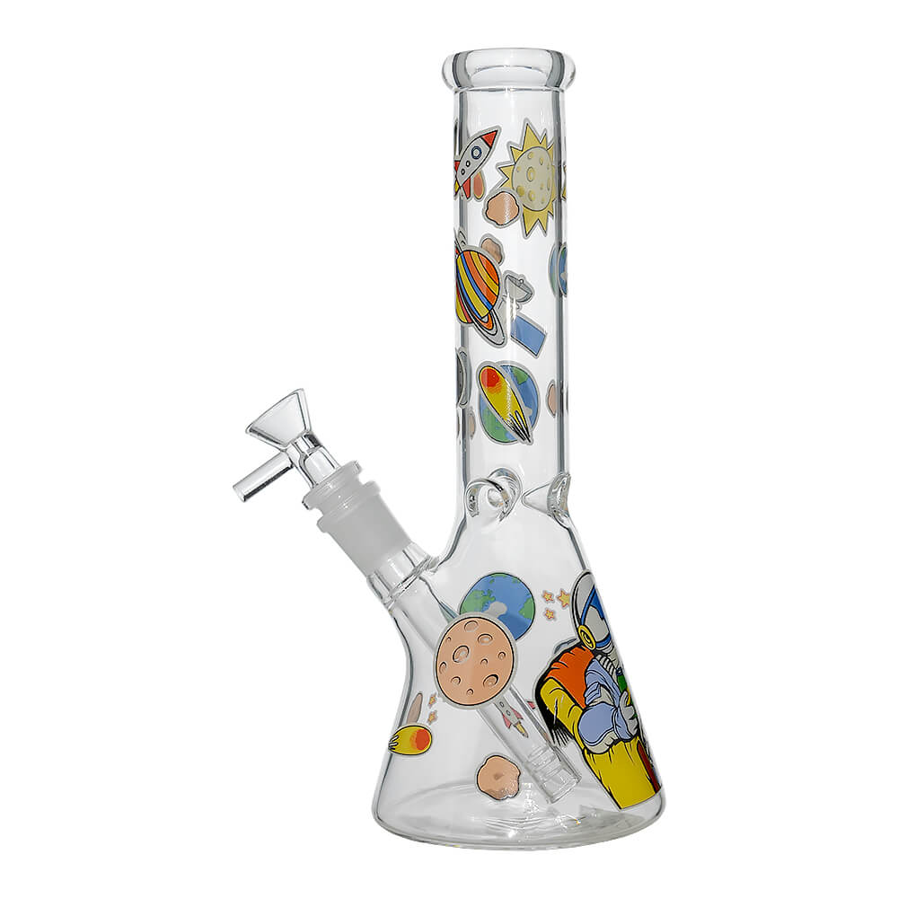 Glow Astronaut Glass Beaker Water Pipe 10 Inch