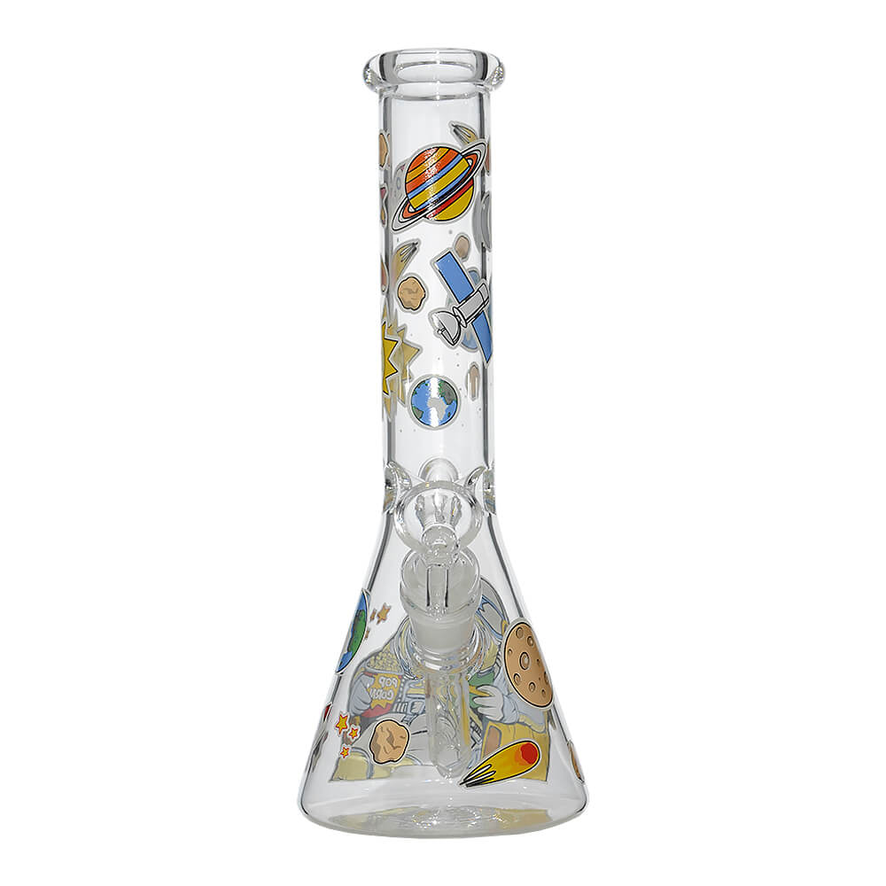 Glow Astronaut Glass Beaker Water Pipe 10 Inch