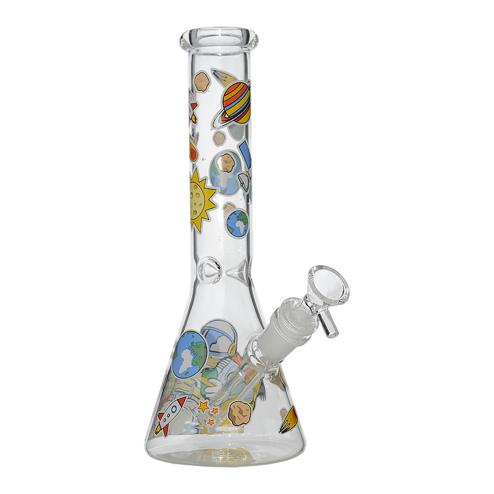 Glow Astronaut Glass Beaker Water Pipe 10 Inch