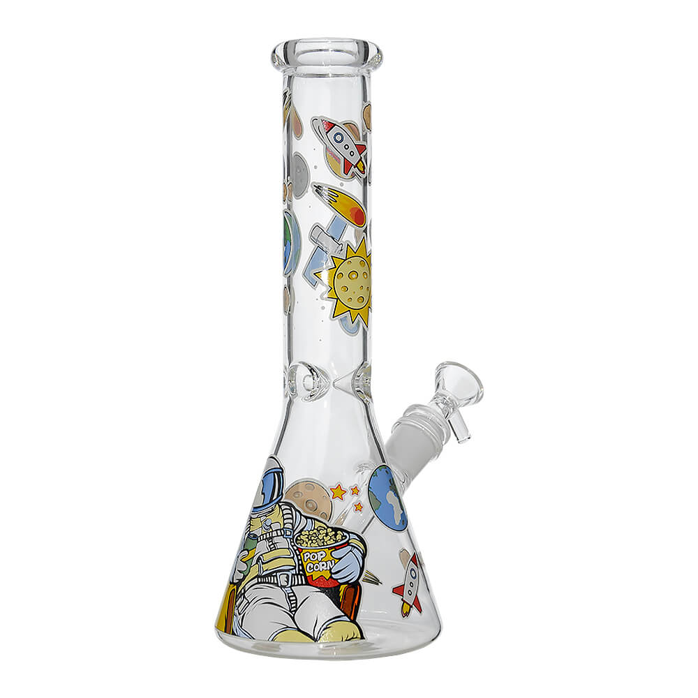 Glow Astronaut Glass Beaker Water Pipe 10 Inch