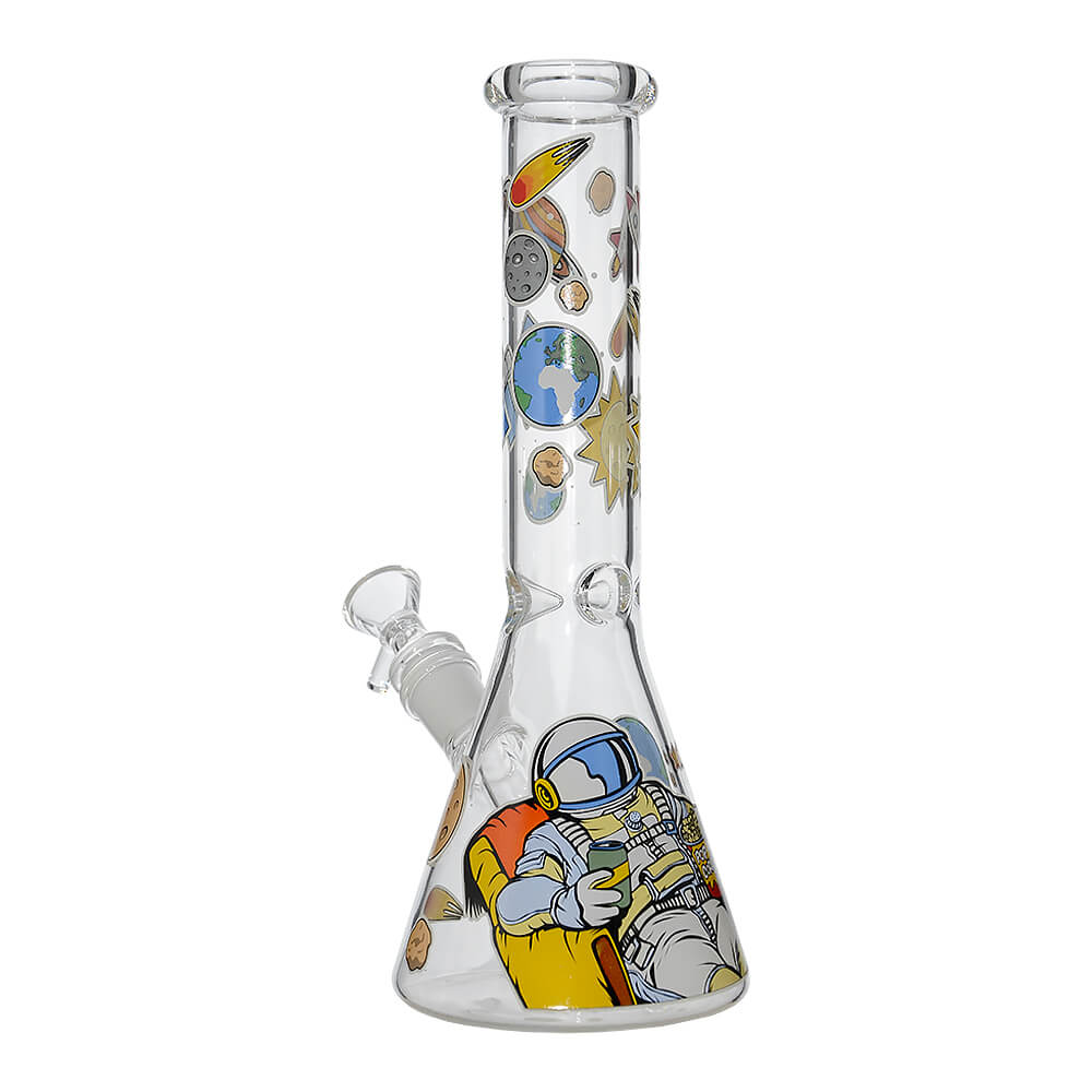 Glow Astronaut Glass Beaker Water Pipe 10 Inch