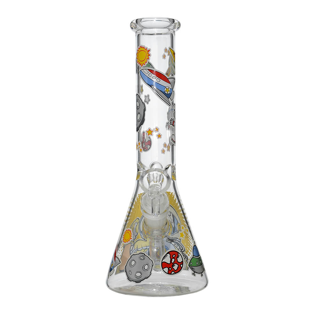 Glow Astronaut Glass Beaker Water Pipe 10 Inch