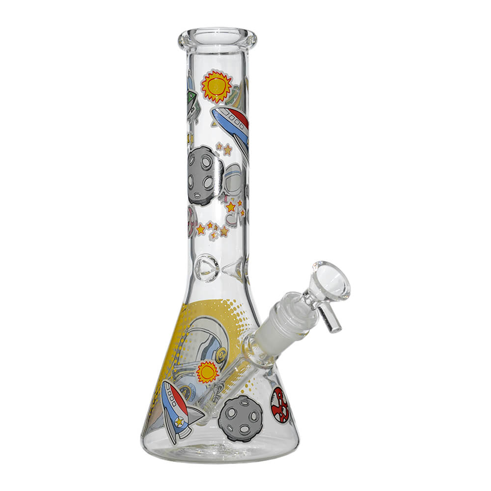 Glow Astronaut Glass Beaker Water Pipe 10 Inch