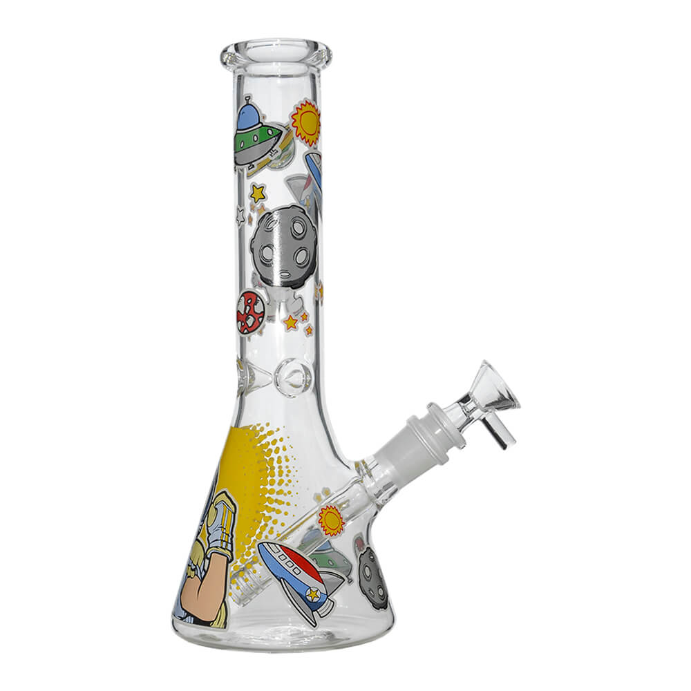 Glow Astronaut Glass Beaker Water Pipe 10 Inch