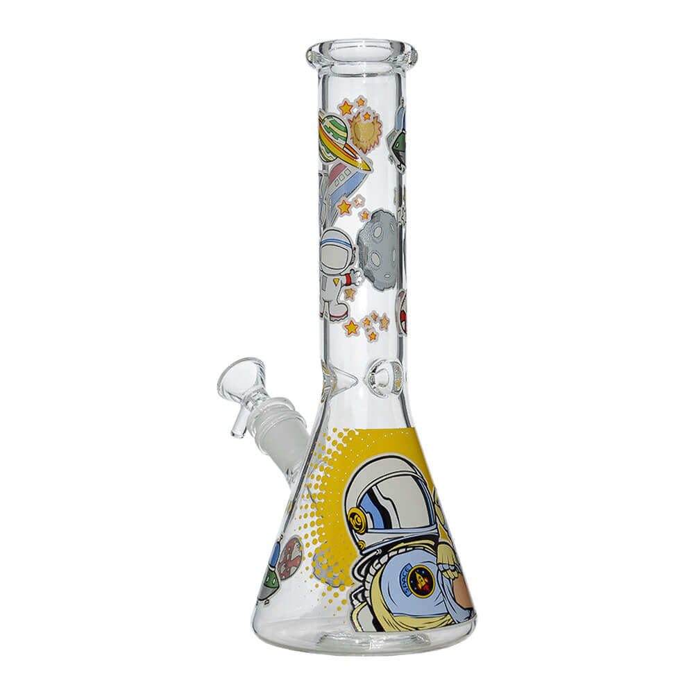 Glow Astronaut Glass Beaker Water Pipe 10 Inch
