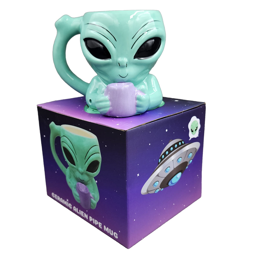 Alien Head Coffee Pipe Mug - inhalco