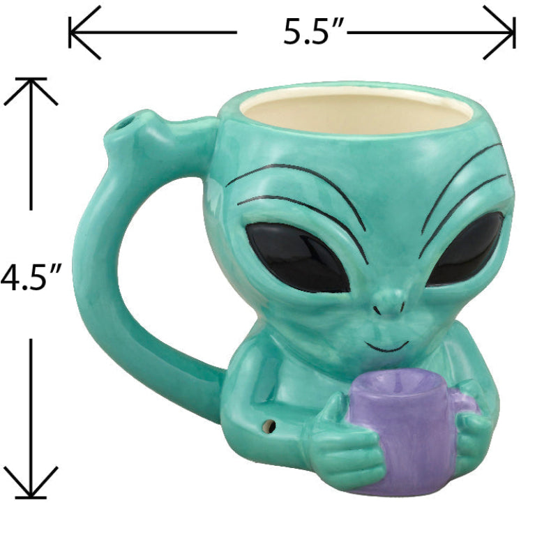 Alien Head Coffee Pipe Mug - inhalco