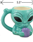 Alien Head Coffee Pipe Mug - inhalco