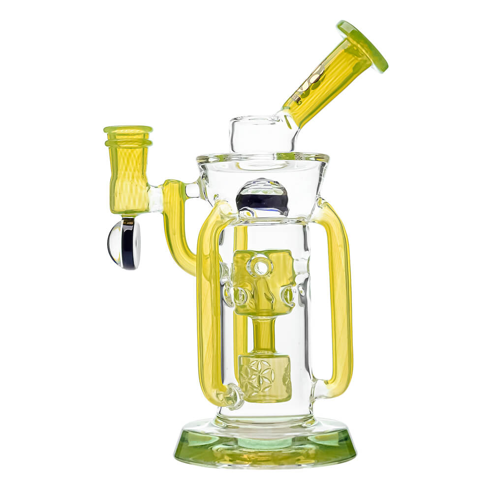 Infinity Recycler Dab Rig in Lime Candy – Side View