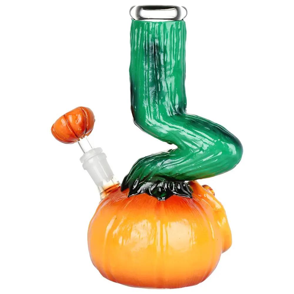 Bent Neck Scary Pumpkin Enamel On Bongs