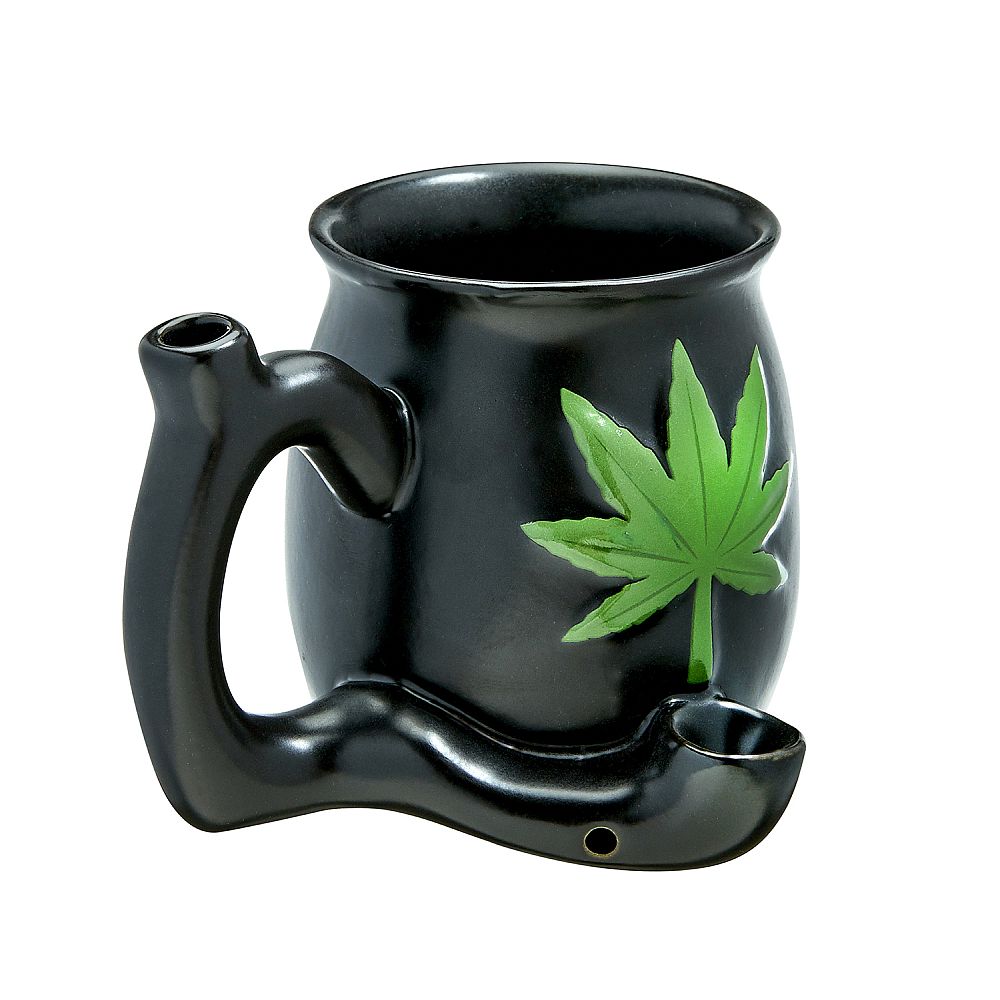 Black Matt Coffee Mug with Pipe - inhalco