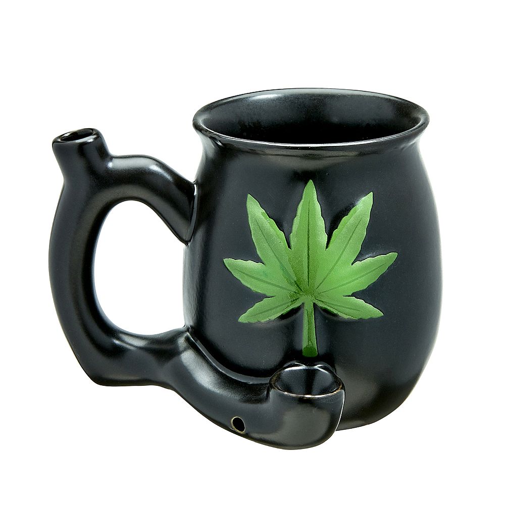 Black Matt Coffee Mug with Pipe - inhalco