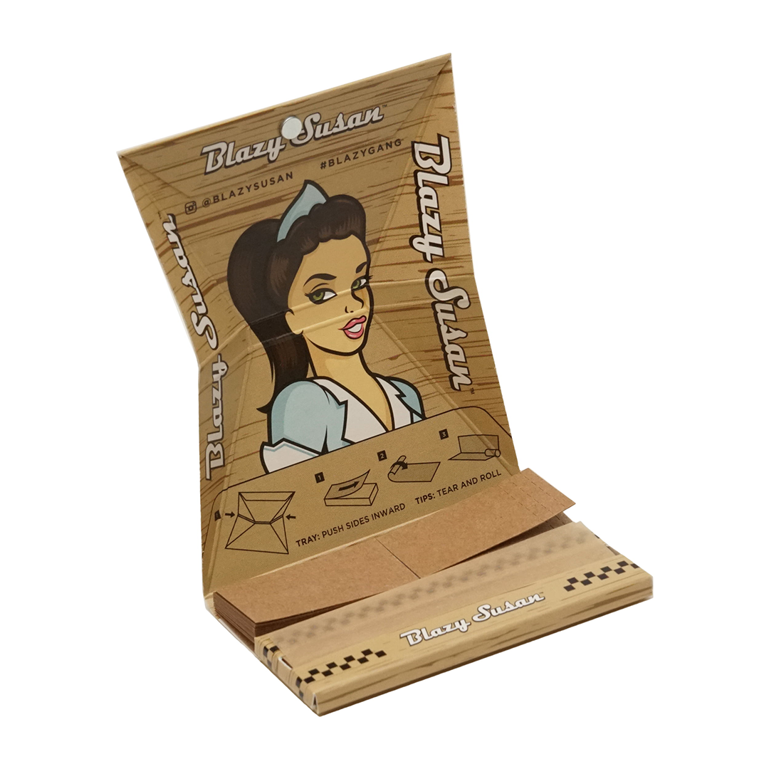 Blazy Susan Unbleached Rolling Papers - inhalco