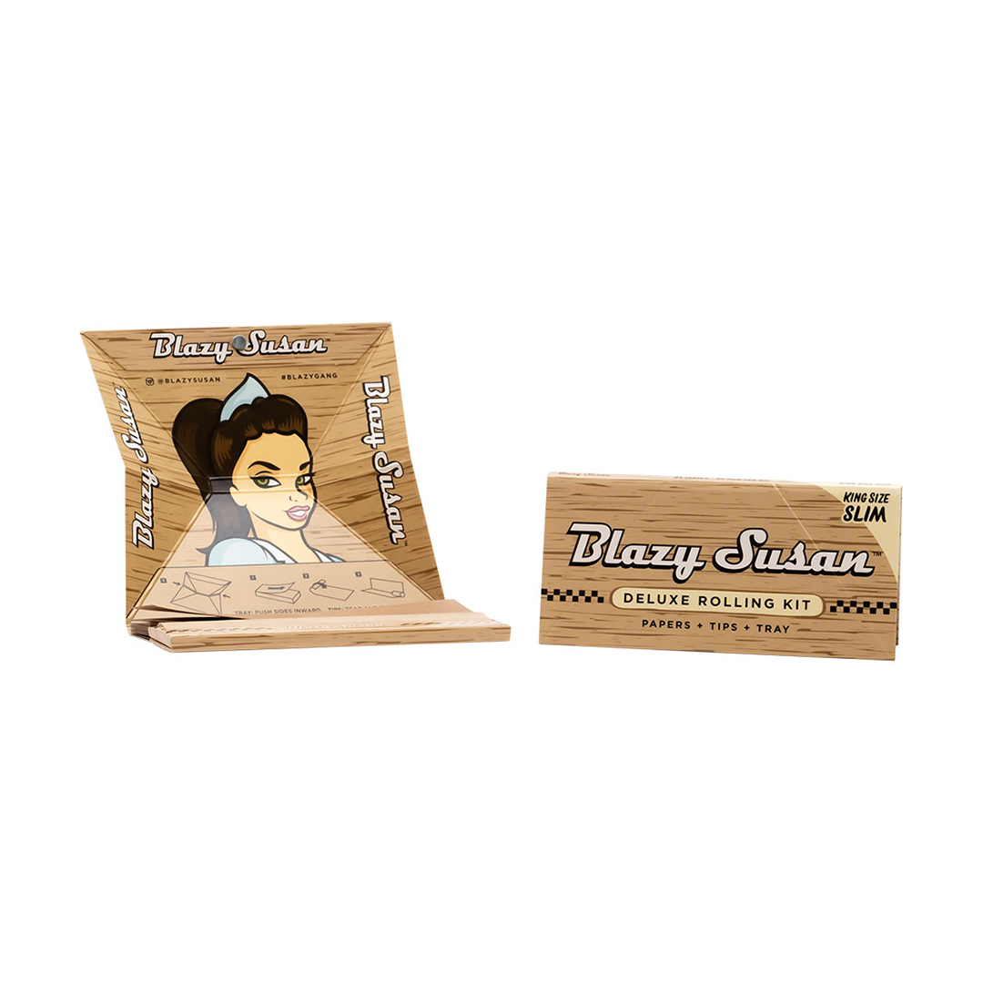 Blazy Susan Unbleached Rolling Papers - inhalco