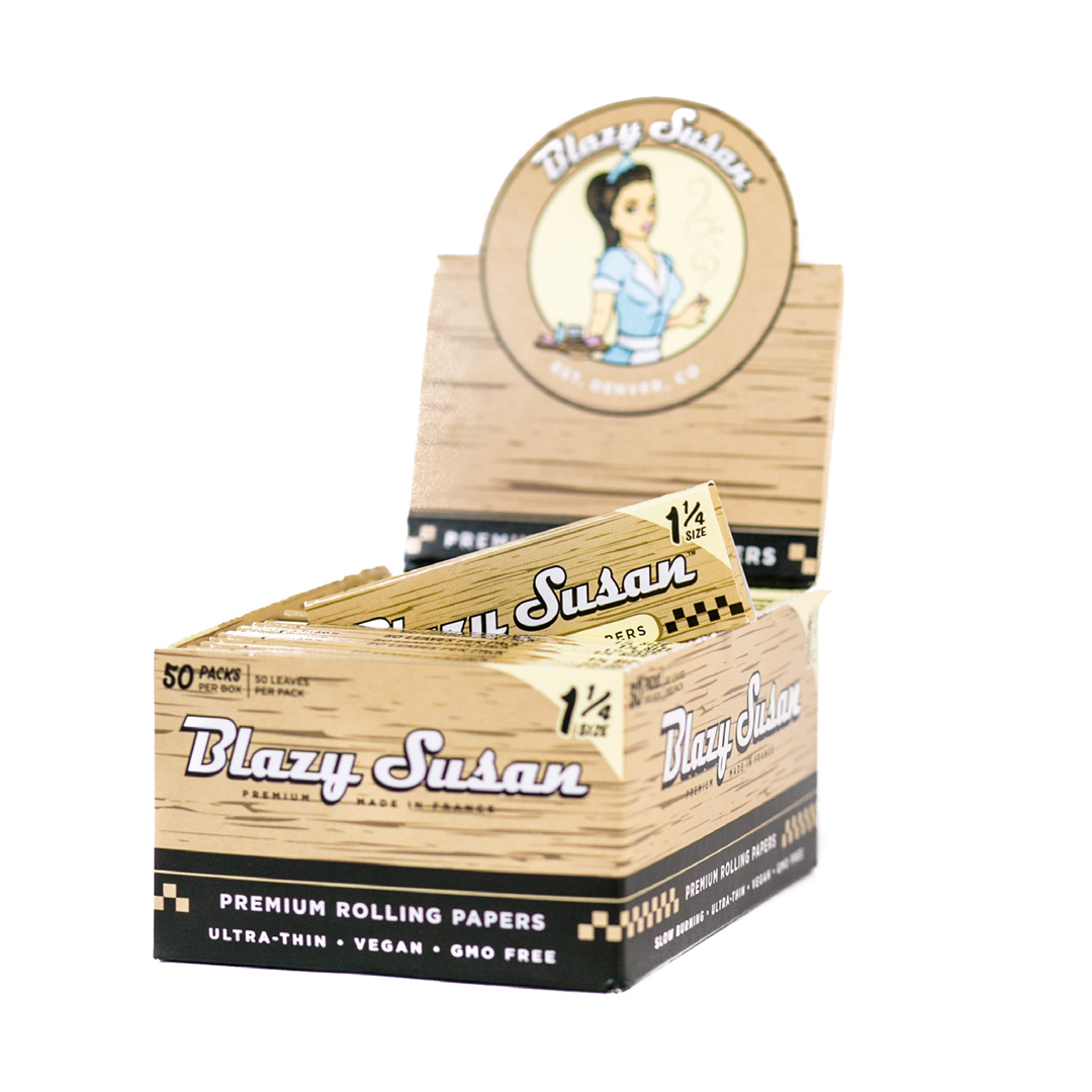 Blazy Susan Unbleached Rolling Papers - inhalco