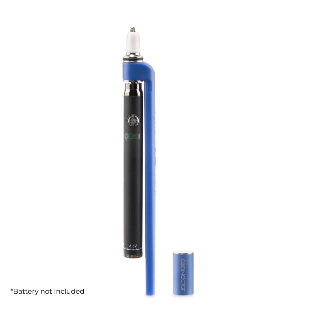 Blue Ooze x Stache ConNectar 510 Thread Attachment with black dab pen