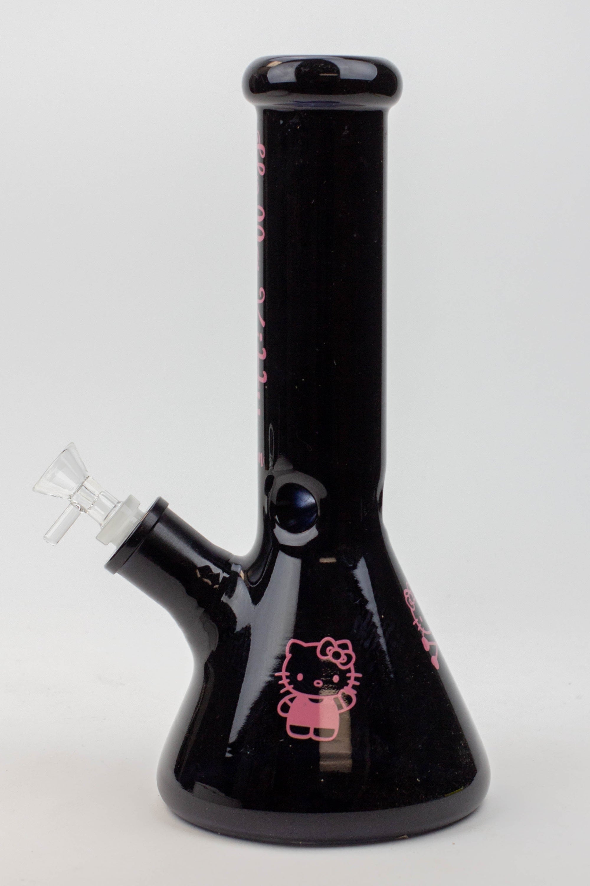 12" Kitty Black 7mm Glass Beaker Bong_2