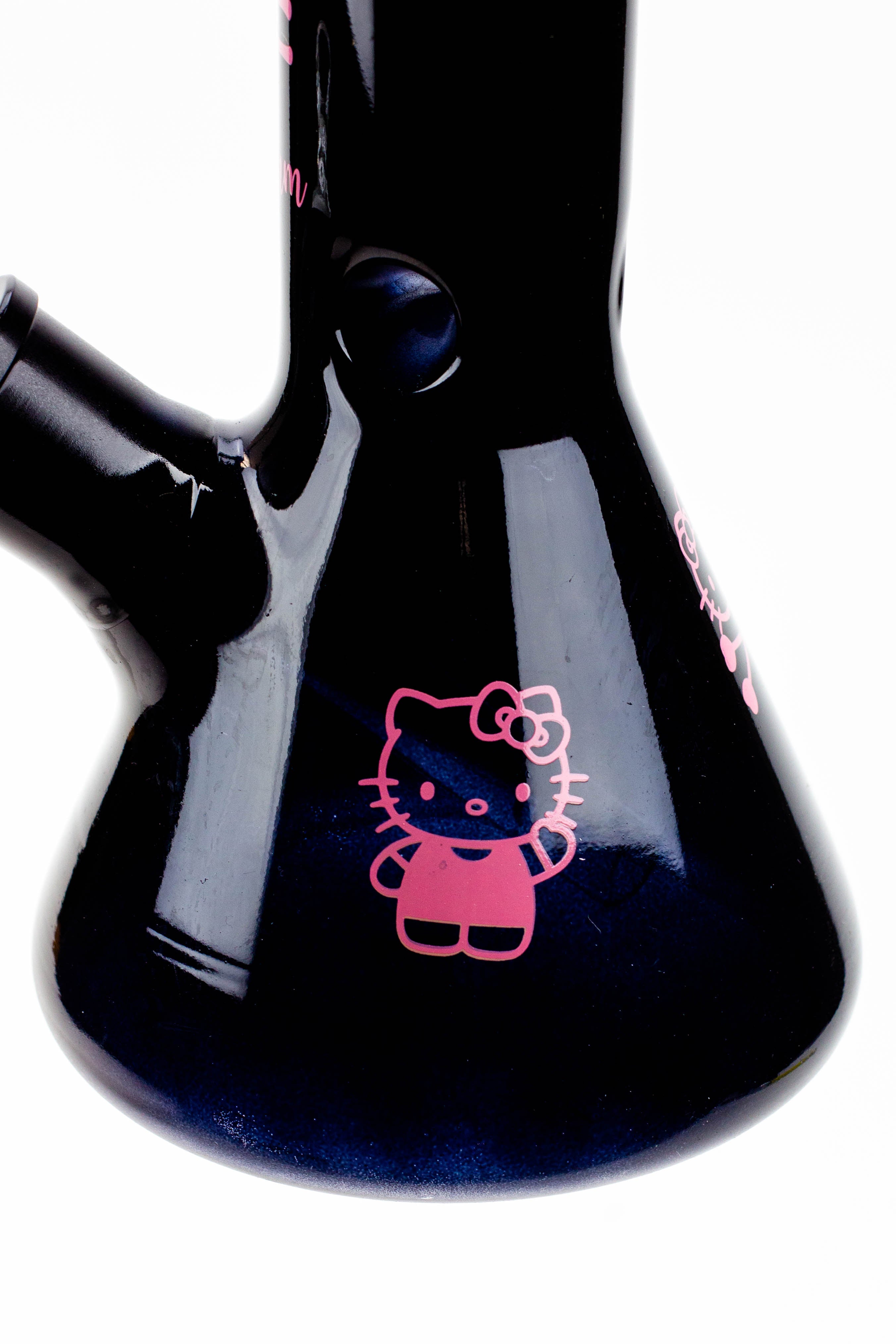 12" Kitty Black 7mm Glass Beaker Bong_1