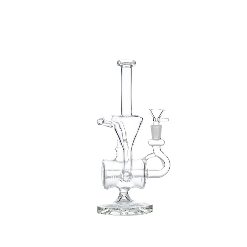 11″ Clear Recycler Glass Bong With Inline Diffuser