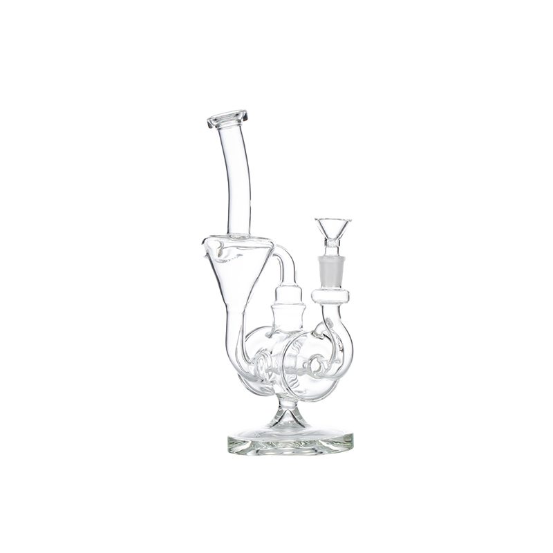 11″ Clear Recycler Glass Bong With Inline Diffuser
