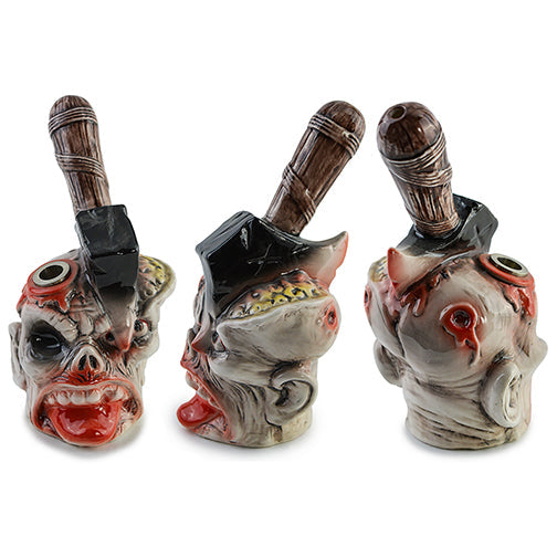 Ceramic Skull Hammer Pipe - INHALCO