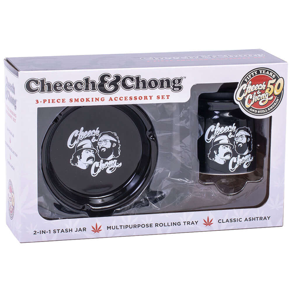 Cheech &amp; Chong Rolling Tray Gift Set - INHALCO