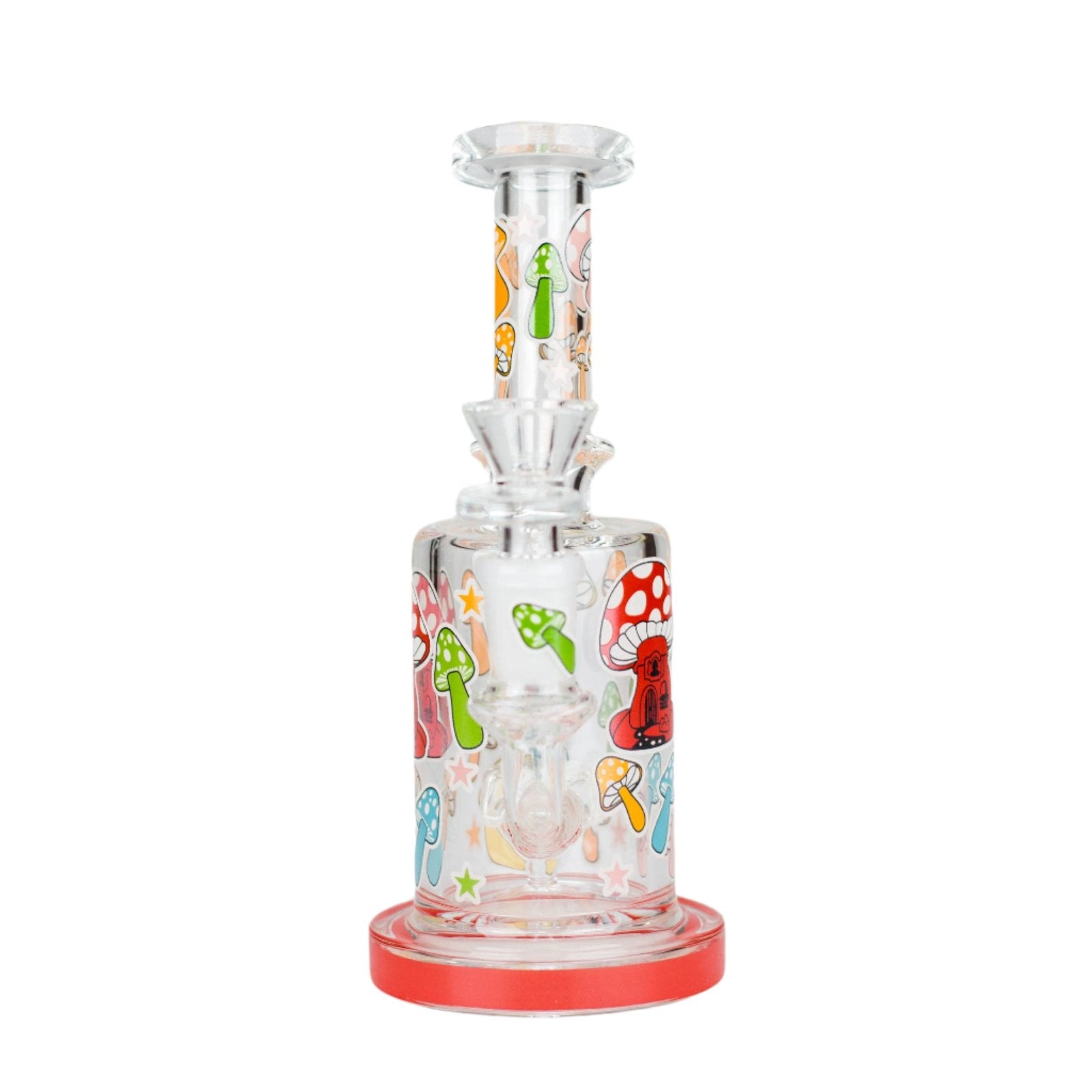 7" Color Accented Mushroom Bong With Perc