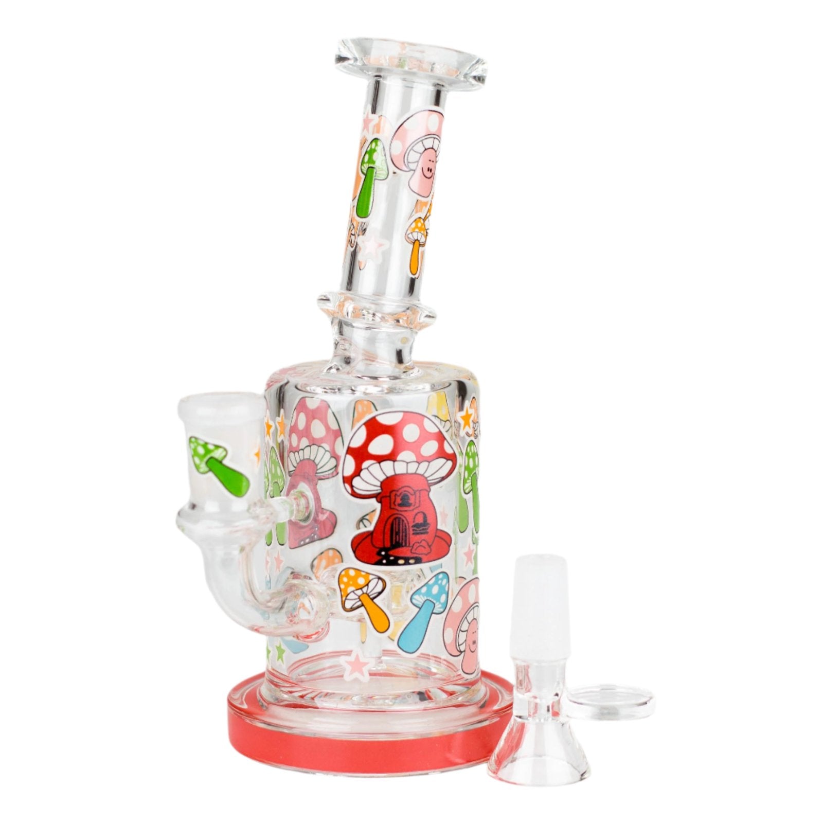 7&quot; Color Accented Mushroom Bong With Perc