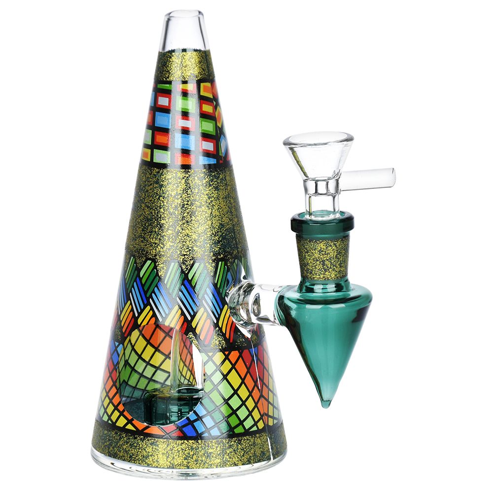 Conical Stained Glass Bong - inhalco