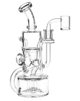 Debonaire Diamond Triple Perc Recycler Dab Rig - inhalco