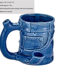 Denim Jeans Coffee Mug with Built in Pipe - inhalco