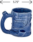 Denim Jeans Coffee Mug with Built in Pipe - inhalco