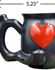 Embossed Red Heart Ceramic Mug