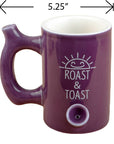 ROAST & TOAST PIPE MUG - PLUM COLOR WITH WHITE PRINT
